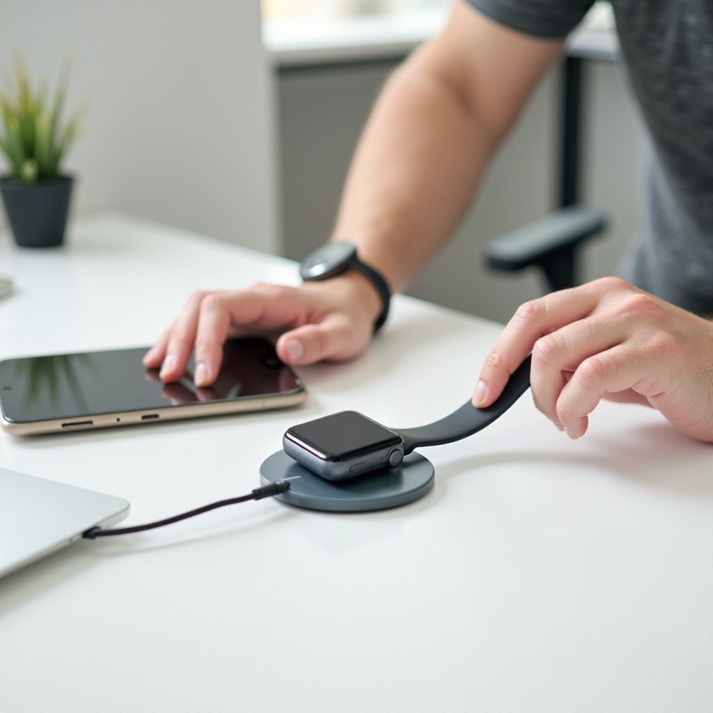 Cómo cargar el reloj inteligente con el cargador del teléfono.